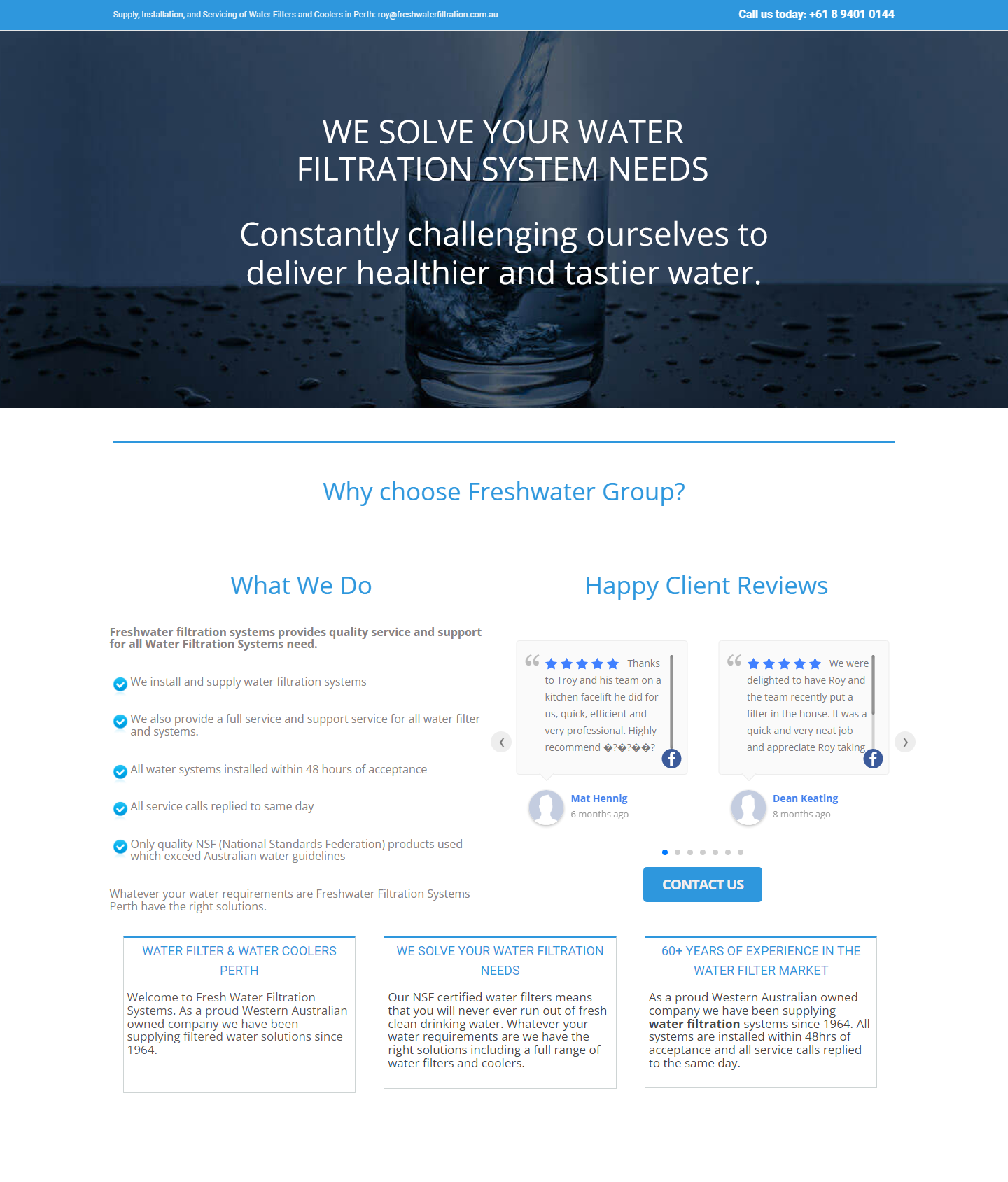 Water Filters Perth I Freshwater Filtration Systems